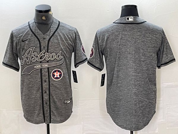 Men Houston Astros Blank Grey 2024 Nike Co Branding Game MLB Jersey style 8